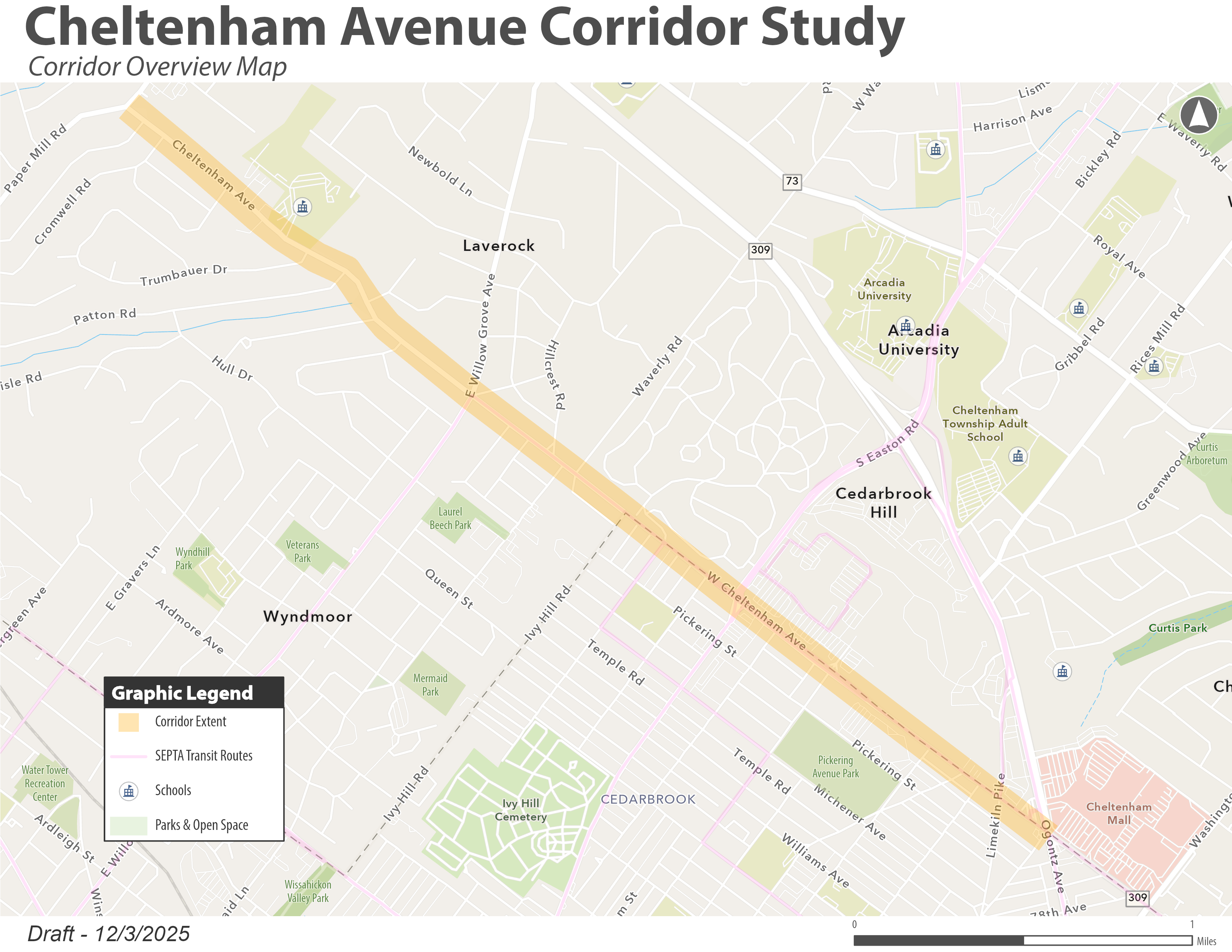 Map of study corridor