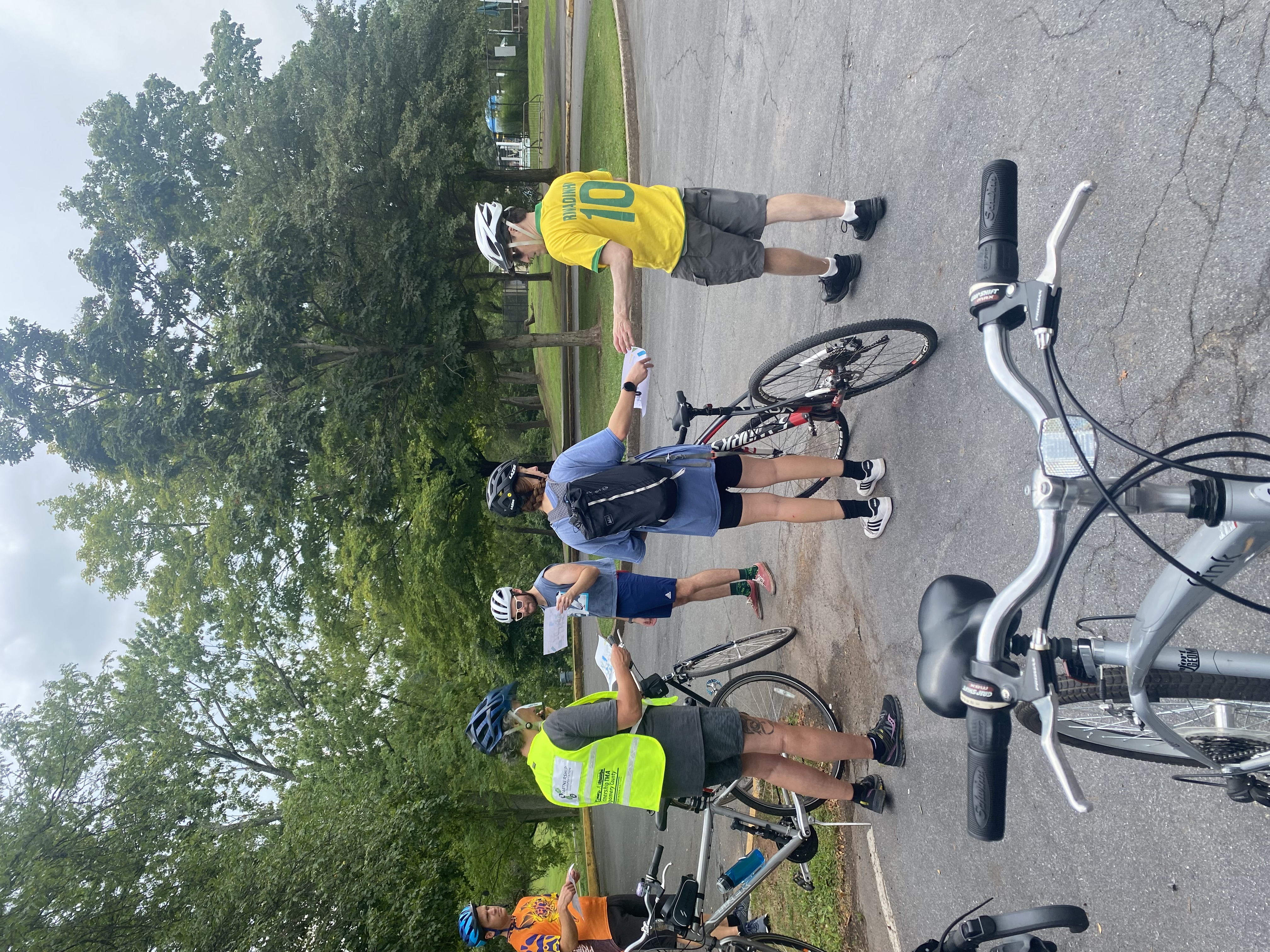 Audit participants from the Active Transportation Plan Steering Committee met at Whites Road Park to review our plan before beginning our ride.